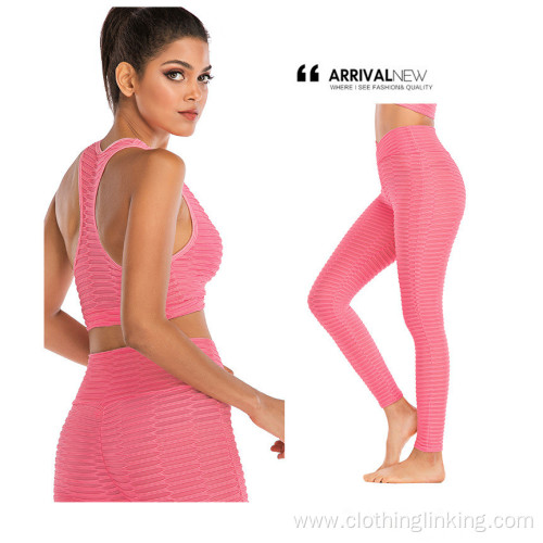 Women Yoga Jacquard Bubble outfits